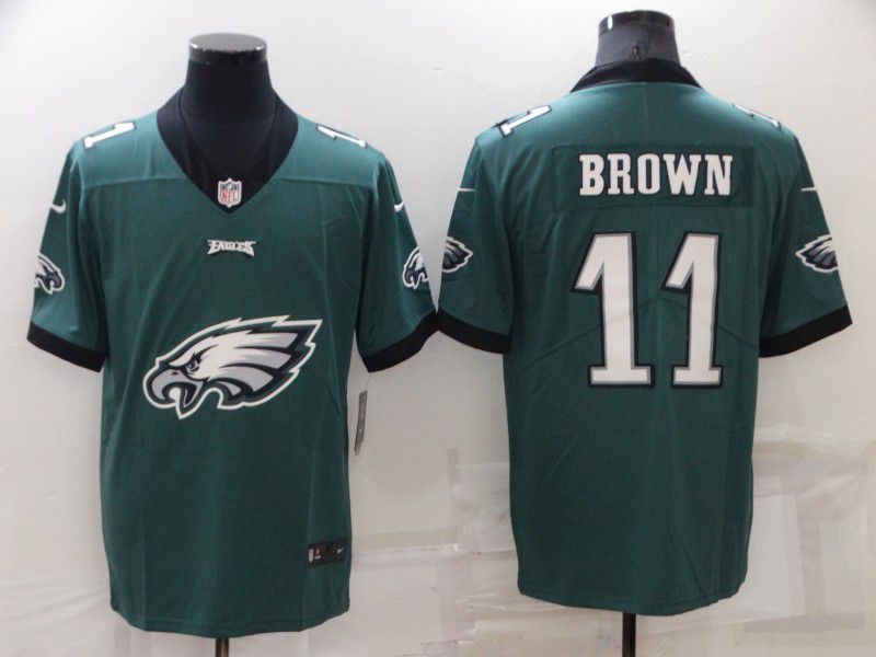 Men Philadelphia Eagles 11 Brown Green 2022 Nike Limited Vapor Untouchable NFL Jerseys